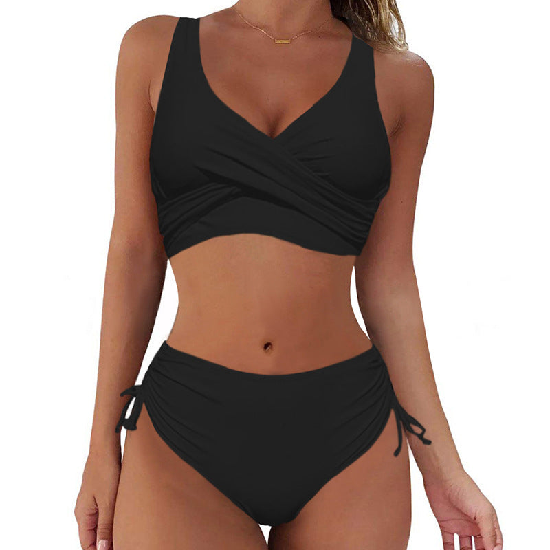 【50% popusta】🌴👙【S-3XL】Ljeto 2026., ženski jednostavni, jednobojni, udobni prozračni kupaći kostim za bikini koji se brzo suši.