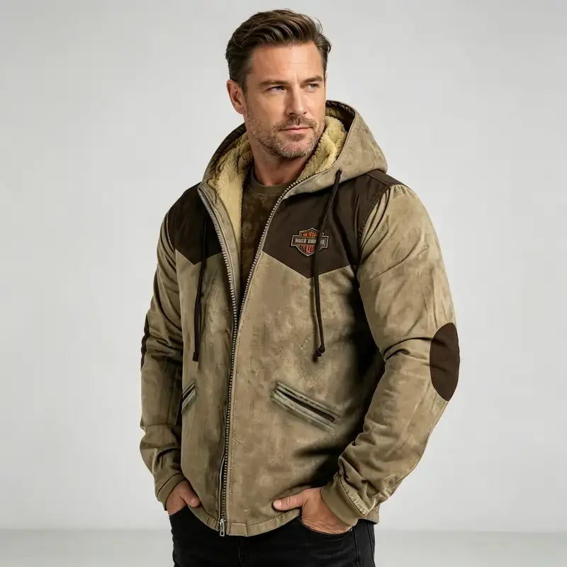 [M-5XL] Nowa, jesienno-zimowa, męska, luźna, gruba kurtka z podszewką z polaru