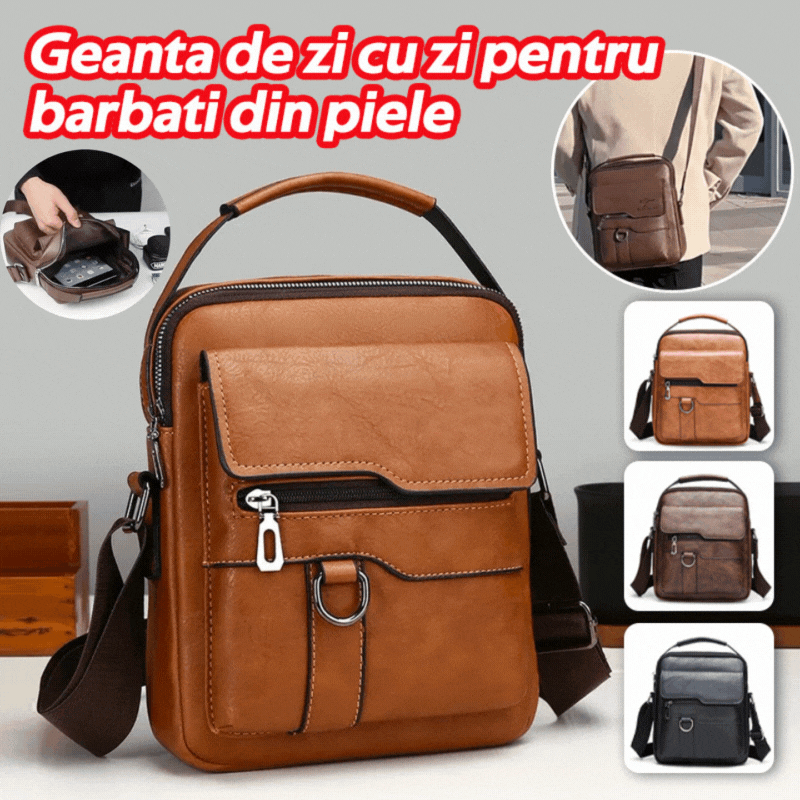 【Cumpără 1 primești 1 gratis】👜 Geantă De Modă Casual Din Piele De Vacă Pentru Bărbați