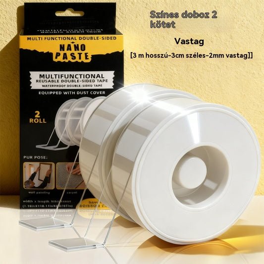 💧【2 tekercs】3cm * 3m * 2mm, kétoldalas nano ragasztó, nagy viszkozitású, átlátszó akril szalag, vízálló és porálló