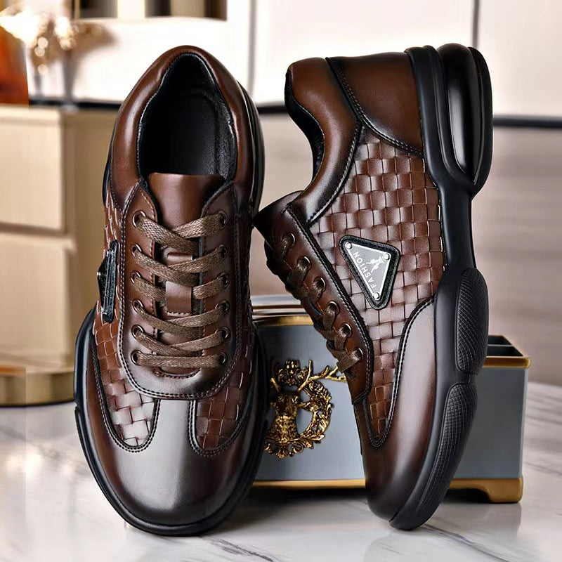 💥【Producto en venta】💥Zapatos casuales de cuero para hombre, suela suave, ligeros y transpirables.