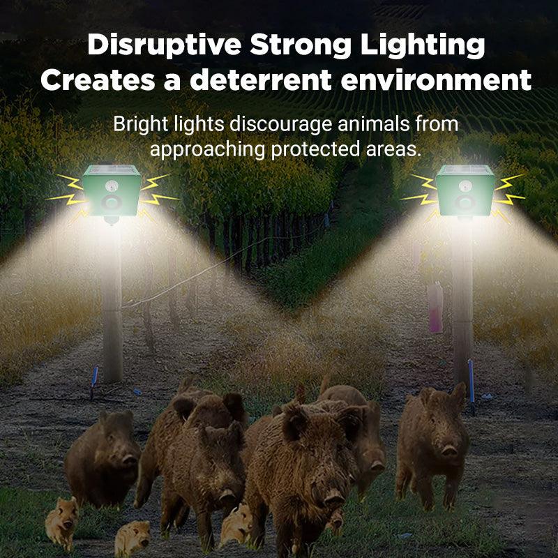 【🔥Cumpărați 1, primiți 1 gratuit】🔥Repelent solar cu ultrasunete pentru animale pentru exterior Repelent pentru păsări cu lumină infraroșu intermitent cu LED roșu și albastru