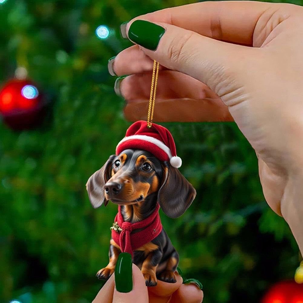 🎄【9 komada】🐕 Ukrasi za božićno drvce u obliku štenaca