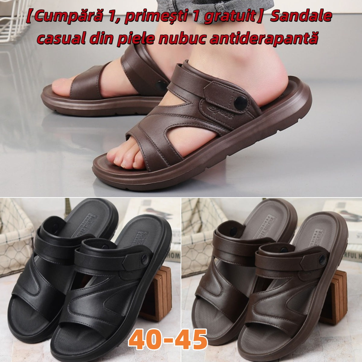 【40-45】 Sandale casual din piele pentru bărbați