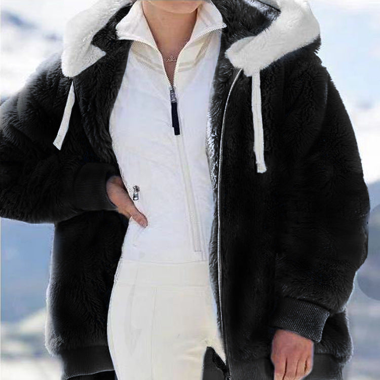 ☃️Időben korlátozott 50% kedvezmény❄️ [S-5XL] Női vastag polár színblokkos csíkos kabát