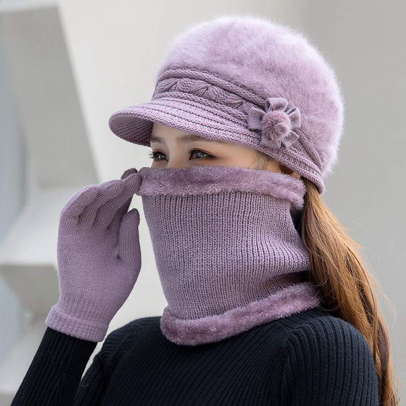 💥【Kalap + sál + kesztyű】2025 Új Divatos Őszi és Téli Meleg Nyúlszőrme Sapka