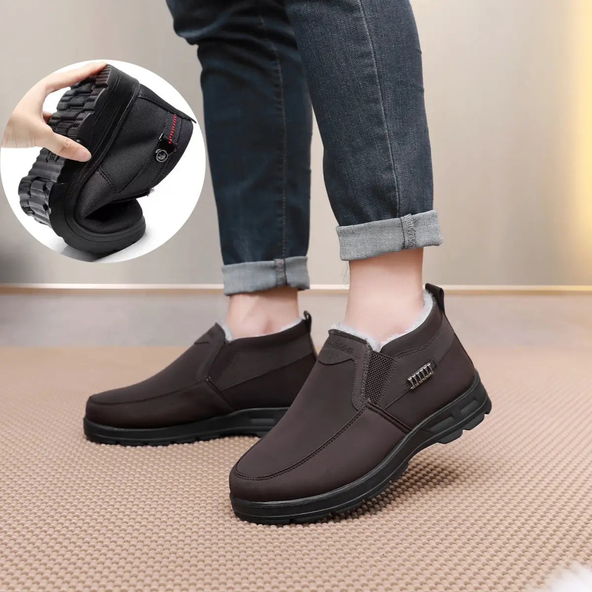 【39-47】Botas de invierno acolchadas y gruesas, impermeables y cálidas.