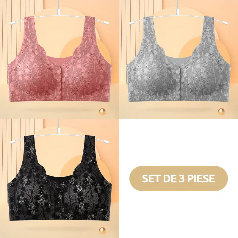 😍【Paquete de 3/6】Sujetador sin aros para mujer con cierre frontal ❤️【40-100 kg】Segundo artículo a mitad de precio