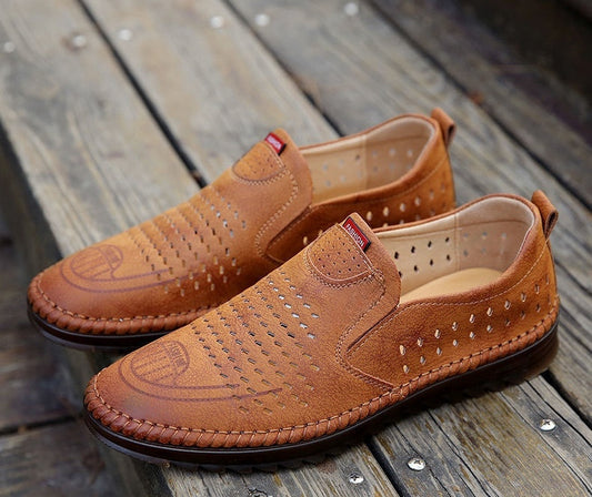 👟Pantofi casual din piele pentru bărbați, de vară nouă