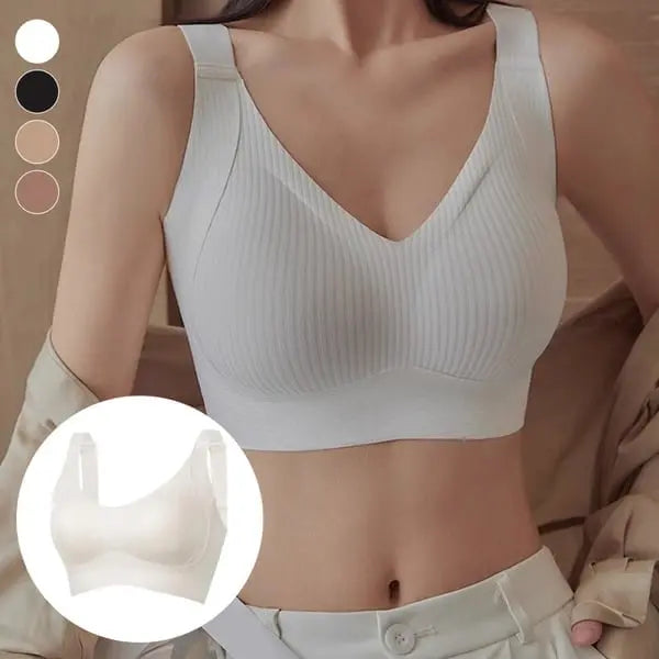 😍【Paquete de 4】Sujetador de una pieza sin aros para mujer❤️【40-95 kg】-Segundo artículo a mitad de precio