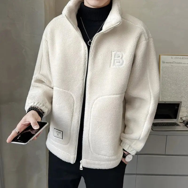 ⛄【L-6XL】Χειμερινό φλις μπουφάν, βαμβακερό παλτό, χοντρό βαμβακερό παλτό από δέρμα αρνιού, ζεστό παλτό
