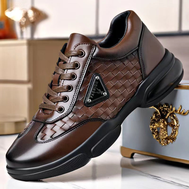💥【Producto en venta】💥Zapatos casuales de cuero para hombre, suela suave, ligeros y transpirables.