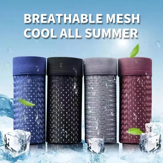 🔥【Cumpărați 2 și primiți 2 gratuit】Slip boxer pentru bărbați, confortabili și respirabili, din plasă