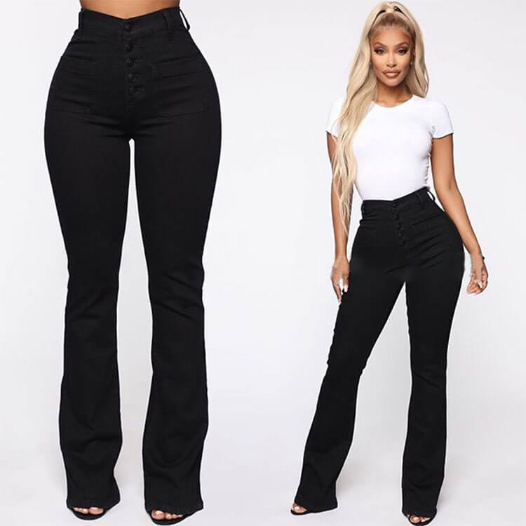 🔥👖【S-4XL】Blagi evazați pentru femei cu talie înaltă-R