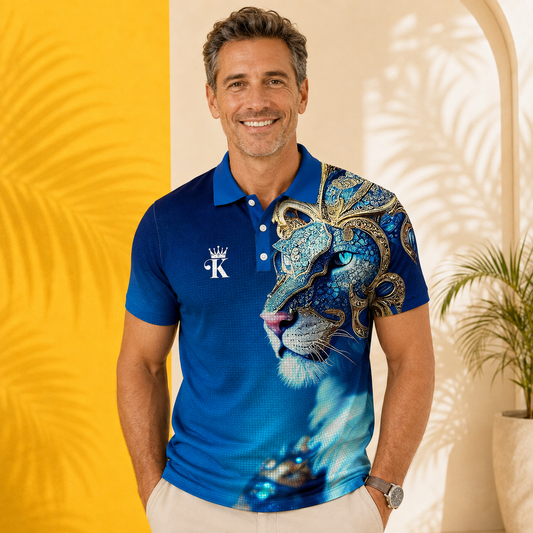 👕【S-6XL】Letní novinka 2026, pánské polo tričko s 3D potiskem lva