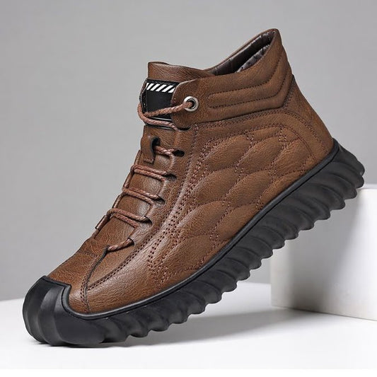 🥾【39-44】2025 nuevas botas de nieve forradas de cuero para hombres