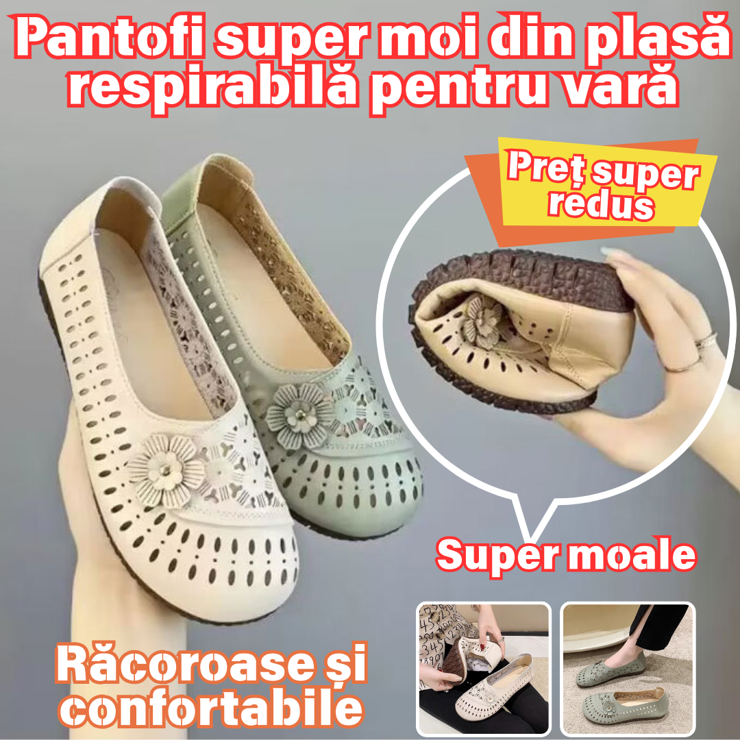 【35-40】Încălțăminte de damă, pantofi din piele moale și antiderapantă