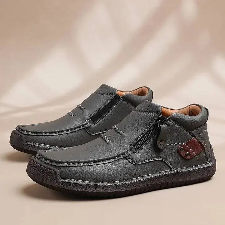 👞🛒 Męskie, ręcznie robione, skórzane, wsuwane buty do jazdy samochodem – szeroki nosek, wsparcie łuku stopy