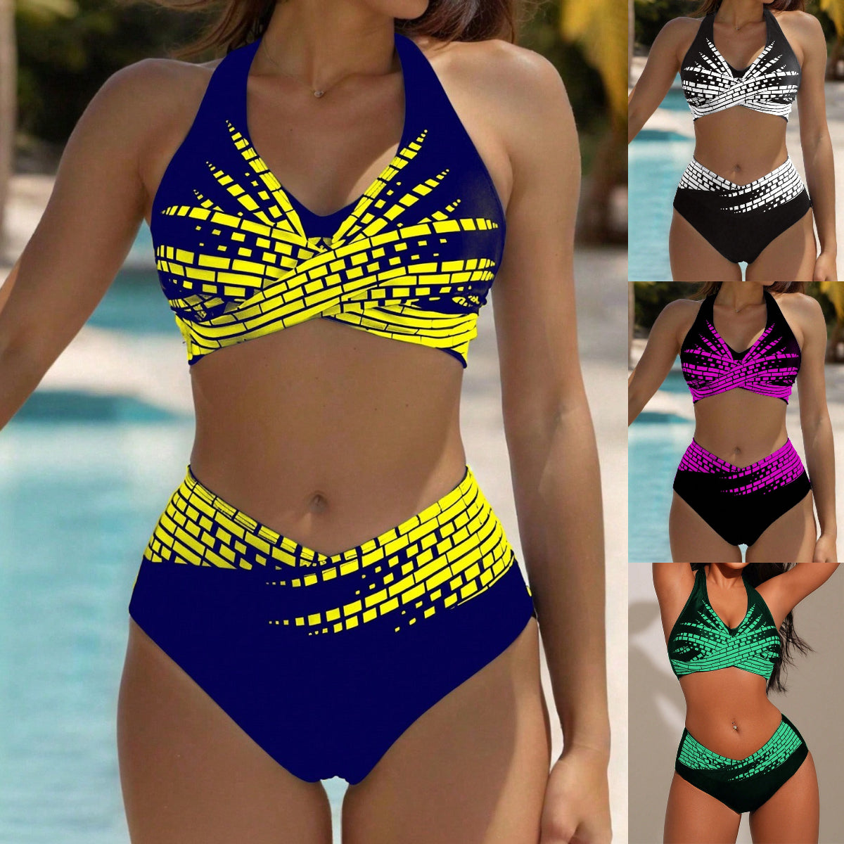 【L-5XL】👉 Dvodijelni bikini za žene većih veličina ✅ Visoki struk ✅ Visoka elastičnost ✅ Na zalihi