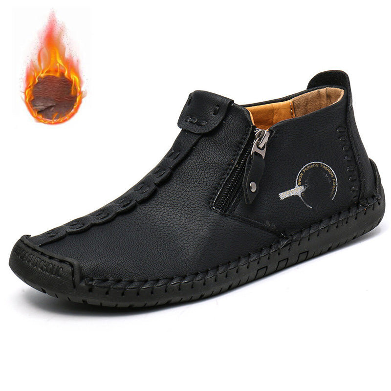 Oferta por tiempo limitado 🥾 Botas para hombre, hechas a mano con cuero genuino (tallas 38–48), con forro cómodo y diseño con cremallera: cálidas, cómodas y elegantes.