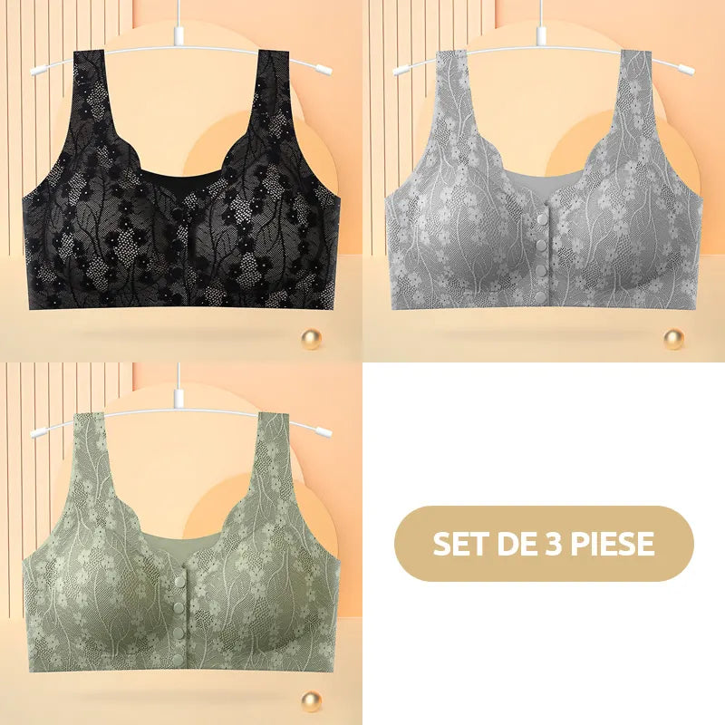 😍【Paquete de 3/6】Sujetador sin aros para mujer con cierre frontal ❤️【40-100 kg】Segundo artículo a mitad de precio