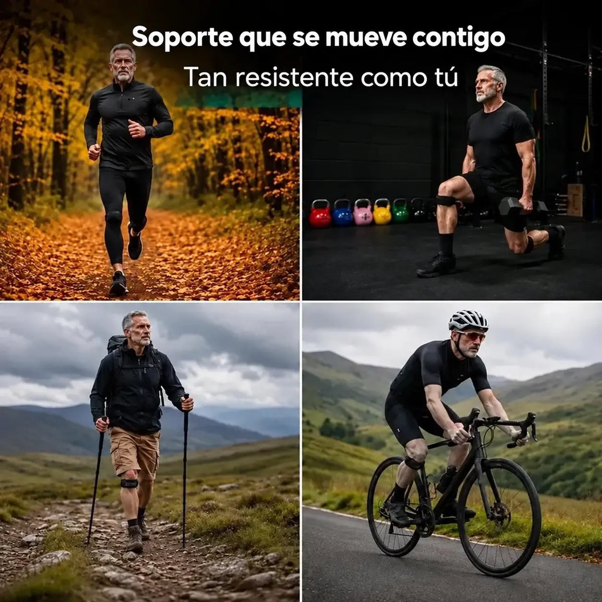 【2 pares (4 unidades)】🏃‍♀️ Rodillera deportiva con soporte cómodo y seguro