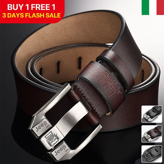 【Cumpără 1 primești 1 gratis】Cureaua retro barbati high-end，Cureaua de blugi cu catarama din piele naturala，Cataramă simplă și la modă, piele de vacă selectată cu un singur strat, puternică și durabilă