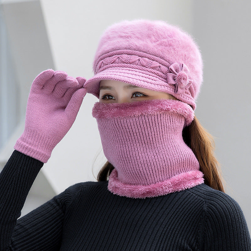 💥【Kalap + sál + kesztyű】2025 Új Divatos Őszi és Téli Meleg Nyúlszőrme Sapka
