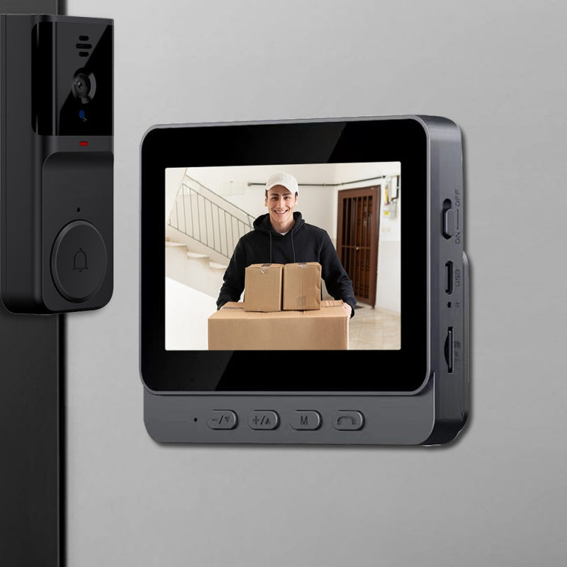 🔥Ασύρματη κάμερα κουδουνιού: 1080P, γωνία 170°, οθόνη 4,3 ιντσών, αδιάβροχη προστασία IPX65 για εξωτερικούς χώρους, νυχτερινή όραση