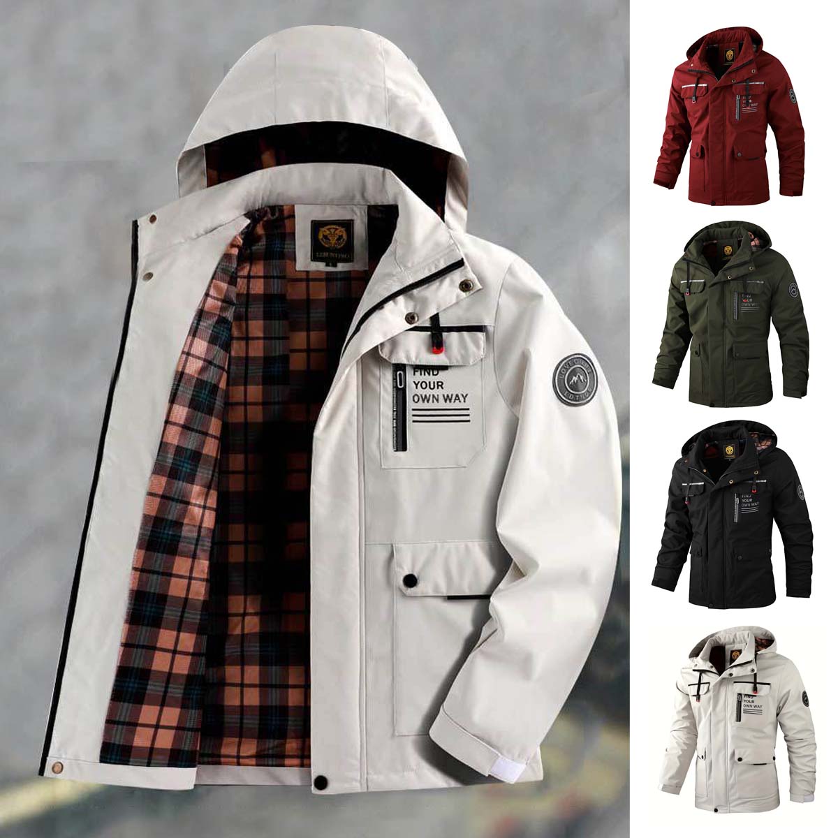 🔥🔥【M-6XL】Jesień i zima męska gruba ciepła wiatroszczelna i wodoodporna kurtka⚡ Przystojny i swobodny ⚡ Gruby i ciepły