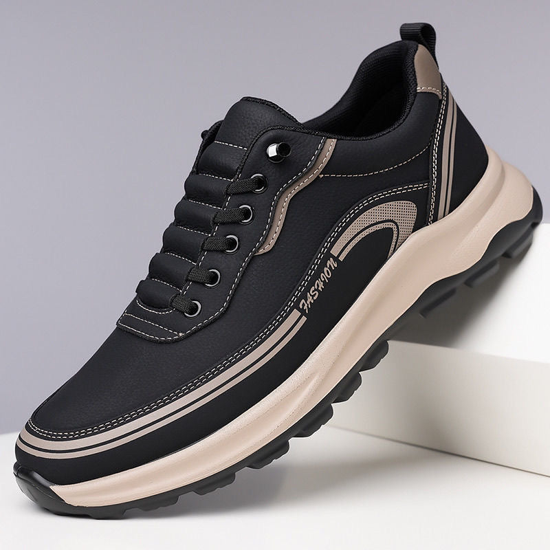 🔥【Ново есенно поступление】🔥【Размери 39-45】Мъжки кожени маратонки с меки подметки за комфорт-4127381