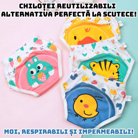 👶【 3 bucati】✨ Chiloței de antrenament reutilizabili – moi, respirabili și impermeabili! 💦