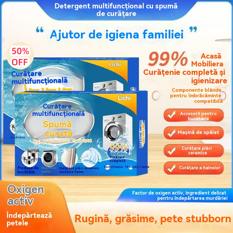 🎁【60 de bucăți】【Cele mai recente cercetări și dezvoltări din Japonia】Tablete efervescente de curățare multifuncționale