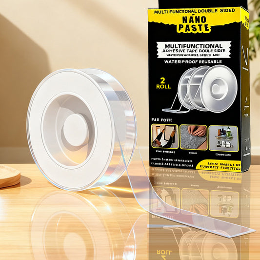 💧【2 tekercs】3cm * 3m * 2mm, kétoldalas nano ragasztó, nagy viszkozitású, átlátszó akril szalag, vízálló és porálló