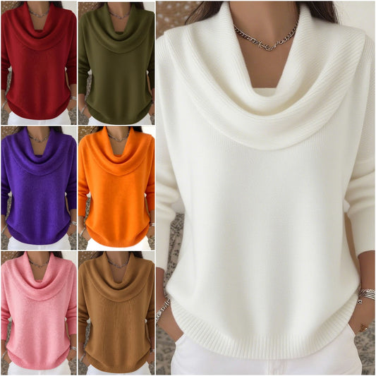 🔥【S-3XL méretek】Hosszú ujjú pulóver, egyszínű, laza és divatos stílus. Újdonság a 2025-ös őszi/téli kollekcióból.