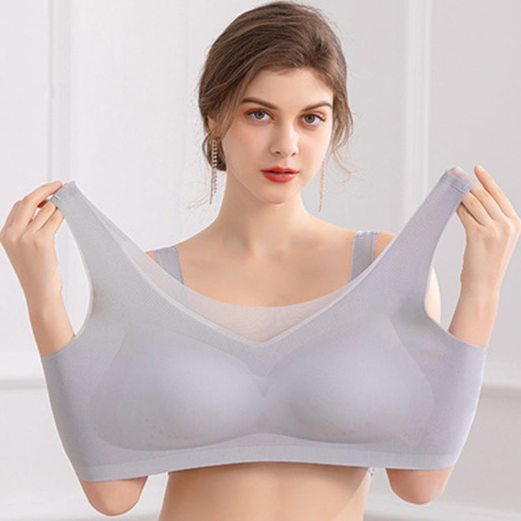 😍【Pachet de 3】❤️Sutien cu push-up fără sârmă din mătase de gheață ultrasubțire【50-120 kg】