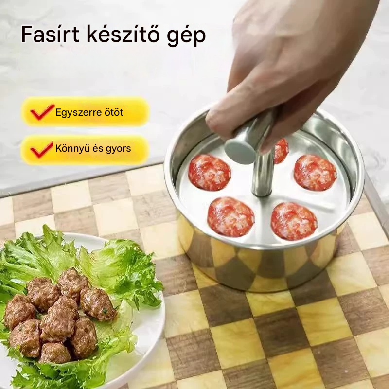 【Vásároljon 1-et, kap 1-et ingyen】Rozsdamentes acél húsgolyó formázó, praktikus konyhai eszköz – ideális hús- és halgolyókhoz🍖🐟